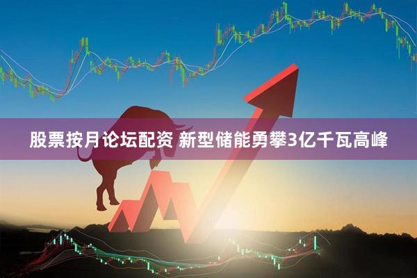 股票按月论坛配资 新型储能勇攀3亿千瓦高峰
